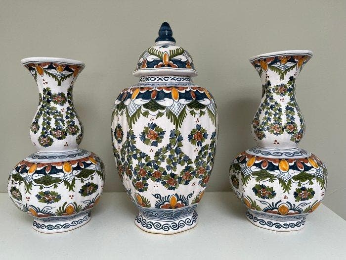 Hendrik van der Wal en Zonen - Vaas (3) - Aardewerk - Groot, Antiek en Kunst, Antiek | Glaswerk en Kristal