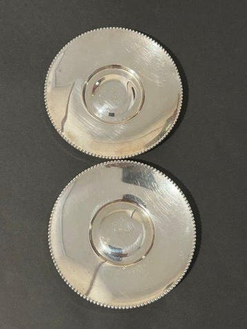 Artigianato fiorentino - Sous-verre - Argent 800 - Paire de