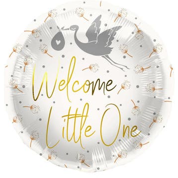 Helium Ballon Welcome Little One Ooievaar Leeg 45cm, Verzenden, Nieuw
