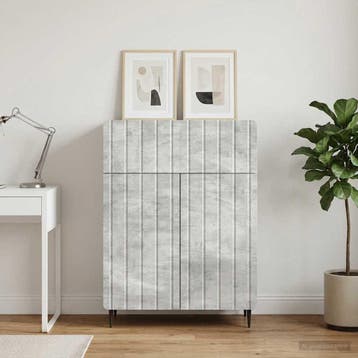 vidaXL Dressoir Betongrijs 66 x 34,5 x 92 cm Bewerkt hout, Verzenden, Nieuw