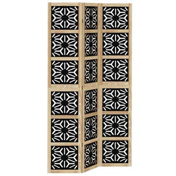 Paravent 3 panneaux bois noir - Retour - Petit prix, Verzenden