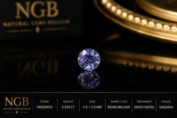 Natural Tanzanite Round Brilliant Cut 0.030 ct – 2 mm | Gent, Verzenden