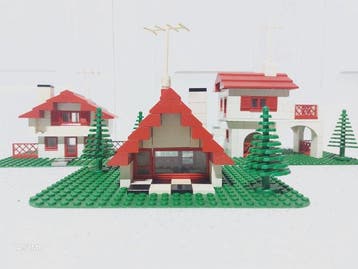Lego Set - Legoland, Classic Town - 344 Bungalow, 349 Swiss