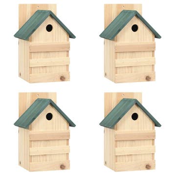vidaXL Vogelhuisjes 4 st 23x19x33 cm vurenhout, Verzenden