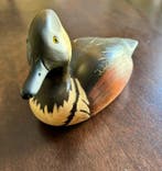 Appelant canard - Drake Hooded Merganser- Hand-carved &