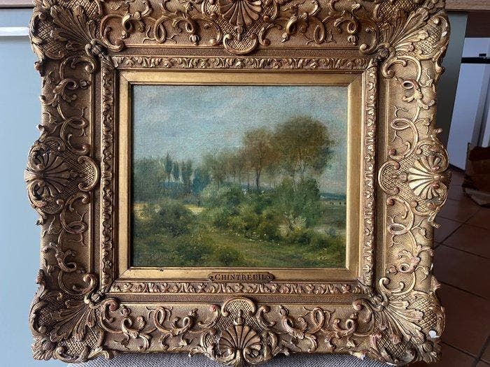 Antoine Chintreuil (1814-1873) - Paysage aux peupliers, Antiquités & Art, Art | Peinture | Classique