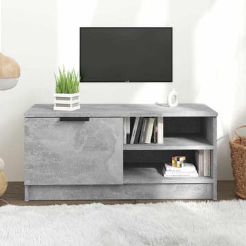 vidaXL Tv-meubel 80x35x36,5 cm bewerkt hout betongrijs, Verzenden, Nieuw