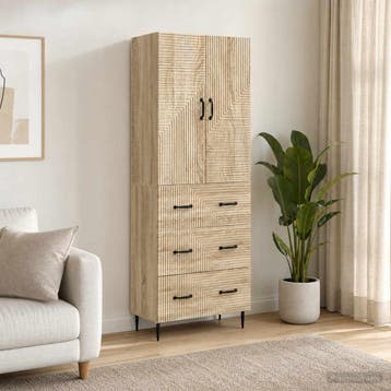 vidaXL Kast Set 2 st 66 x 34,5 x 90 cm Bewerkt hout Sonoma, Verzenden, Nieuw