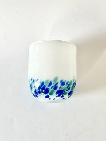 Vaas - blauwe druppels - Glas