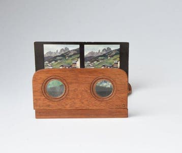 Merkloos Inklapbare tafelmodel stereoviewer Stereoscoop
