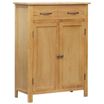 vidaXL Schoenenkast 76x37x105 cm massief eikenhout, Huis en Inrichting, Verzenden, Nieuw