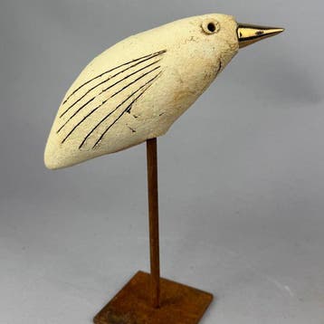 Ewa Budzowska - NO RESERVE- BIRD- (decorated 24 carat gold)