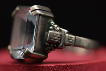 Barok Zilver Versierde adellijke ring - 2.5 cm (Zonder, Antiek en Kunst