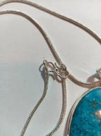 Zonder minimumprijs - Ketting met hanger Zilver Turquoise -