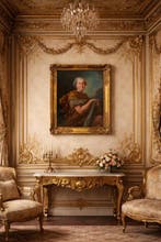 École Rococo (c. 1760) - Portrait de Gentilhomme en Hercule