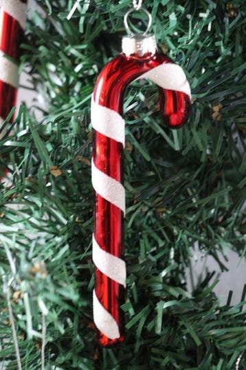 Kerstballen zuurstokjes, Glashütte (12) - Glas