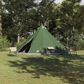 vidaXL Tipi Tent 12-persoons Groen taft, Verzenden, Nieuw