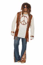 Hippie Kostuum Peace Bruin, Kleding | Heren, Verzenden, Nieuw