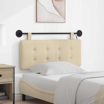 vidaXL Hangend hoofdbord Met LED-verlichting Crèmekleurig, Verzenden, Nieuw
