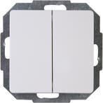 KOPP dubbele wisselschakelaar inbouw 2-knops arctic wit, Verzenden, Nieuw