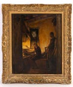 François Charles Baude(1880-1953) - “La flambée” – Intérieur