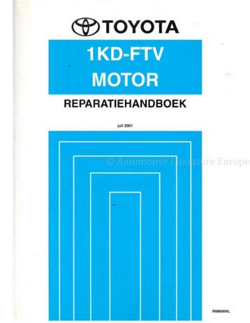 2001 TOYOTA LAND CRUISER 1KD-FTV MOTOR WERKPLAATSHANDBOEK, Autos : Divers