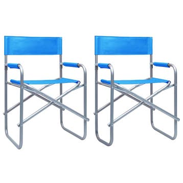 vidaXL Regisseursstoelen 2 st staal blauw, Verzenden