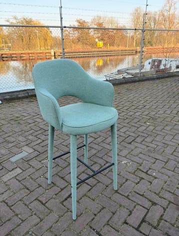 Polspotten Cosy Barstoel Groen - Barkruk, Huis en Inrichting, Barkrukken, Verzenden, Gebruikt, Riet, 60 tot 90 cm