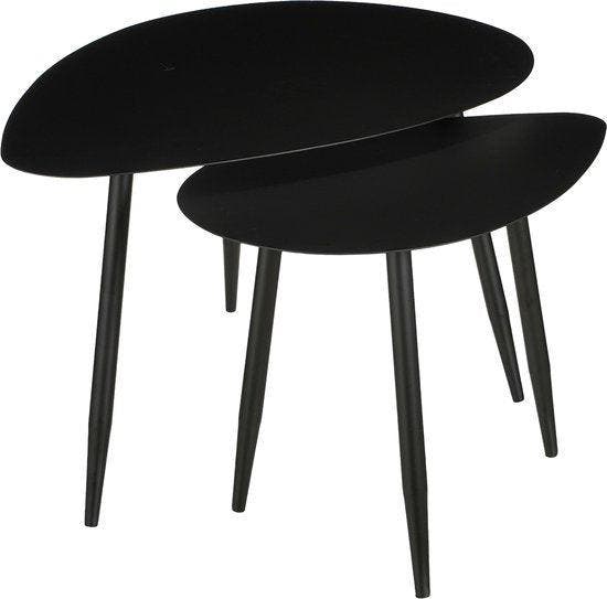 2dekans | Mica Decorations Bijzettafel - Set van 2 - L80 x, Tuin en Terras, Tuinsets en Loungesets, Ophalen of Verzenden