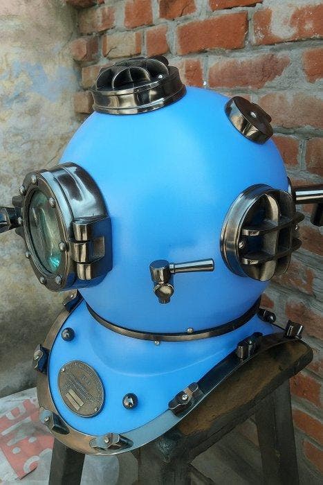 Duikhelm - 1920s US Mark V WW2 Vintage Divers Retro Design, Antiquités & Art, Curiosités & Brocante
