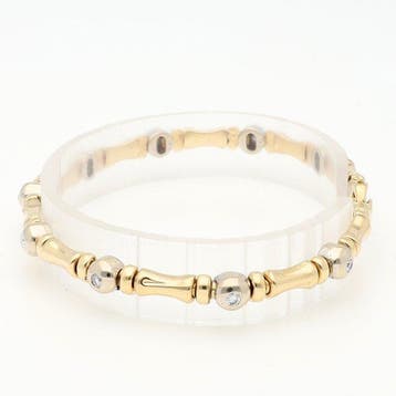 Armband - 14 karaat Geel goud, Witgoud Diamant (Natuurlijk), Handtassen en Accessoires, Armbanden, Nieuw