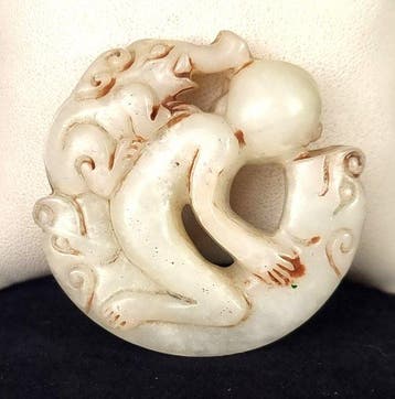 Amulet van de Drie Heilige Krachten - Aap, Draak en Olifant, Antiek en Kunst