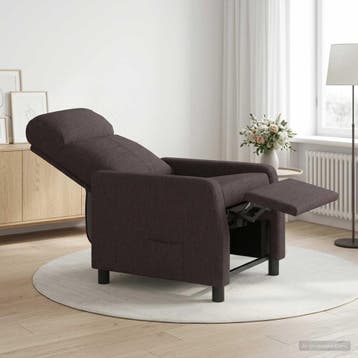 vidaXL Recliner Donkerbruin Stof, Verzenden, Nieuw