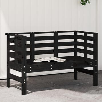 vidaXL Tuinbankje 111,5x53x71 cm massief grenenhout zwart, Tuin en Terras, Verzenden, Nieuw