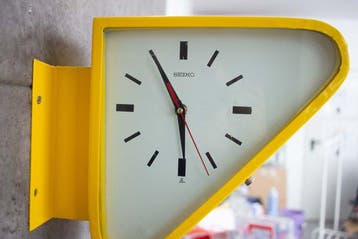 Wandklok - Seikosha - Staal, Bakeliet, Plastic, Glas -