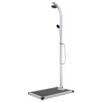 vidaXL Buitendouche met grijze basis 220 cm aluminium, Tuin en Terras, Verzenden, Nieuw