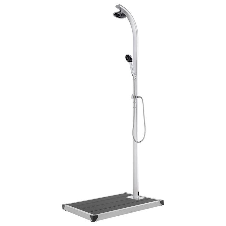 vidaXL Buitendouche met grijze basis 220 cm aluminium, Tuin en Terras, Zwembaden, Nieuw, Verzenden