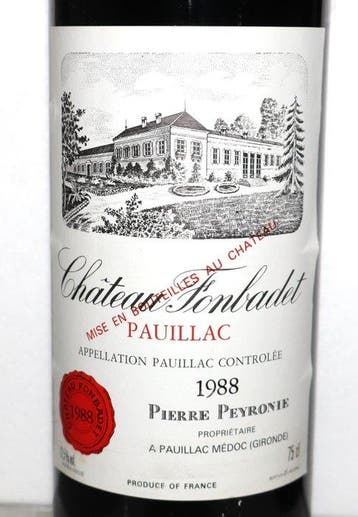 1988 Château Fonbadet - Pauillac - 6 Flessen (0.75 liter), Nieuw