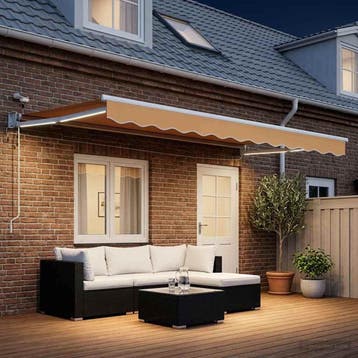 vidaXL Elektrisch Uitschuifbare Zonneluifel Zand, Tuin en Terras, Zonneschermen, Verzenden, Nieuw