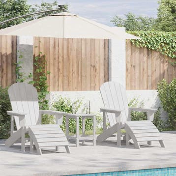 vidaXL Tuinstoel 2 st Wit Polyetheen, Verzenden, Nieuw