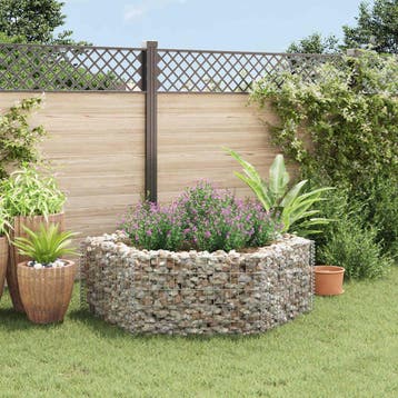 vidaXL Gabion plantenbak verhoogd zeshoekig 160x140x50 cm, Verzenden