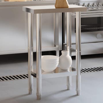 vidaXL Keukenwerktafel 55x55x85 cm roestvrij staal, Verzenden