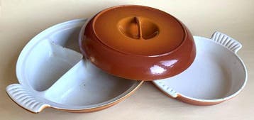 DRU - Plateau - la fonte - Deux plats de cuisson vintage