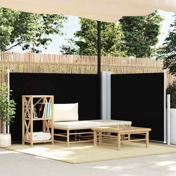 vidaXL Windscherm uittrekbaar 100x600 cm zwart, Verzenden