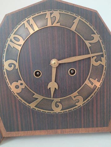 Horloge de l’école d’Amsterdam - Art déco - Chêne -