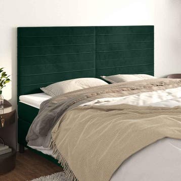 vidaXL Hoofdbord donkergroen 160x5x118/128 cm fluweel, Verzenden, Nieuw
