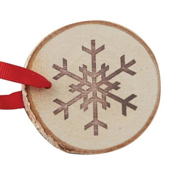 Hangdecoratie Sneeuwvlok Hout 6st, Verzenden