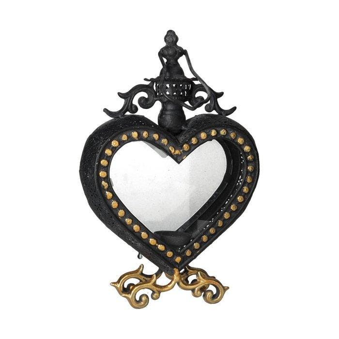 Lantaarn - Glas, Metaal - Heart shaped candle holde, Antiquités & Art, Art | Objets design