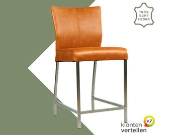 Leren barkruk Revolt laag - Vintage Cognac (cognac) - Poten, Huis en Inrichting, Nieuw, Leer, Ophalen of Verzenden, 90 cm of meer