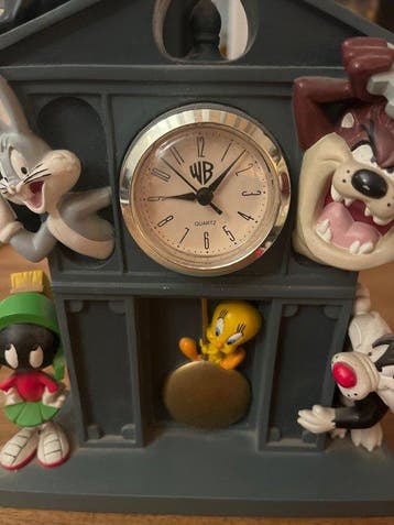 Warner Bros - Beeldje - Très rare Horloge Looney Tunes avec, Nieuw in verpakking